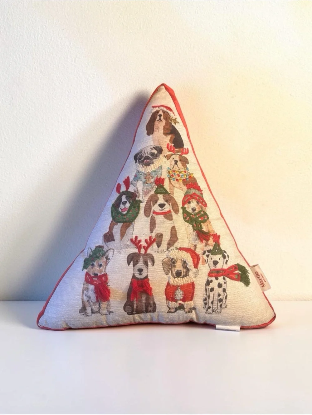 Martha Stewart Holiday Dog Pyramid Decorative Pillow -